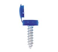 Sealey Numberplate Screw & Flip Cap 4.2 X 19mm Blue Pack Of 50
