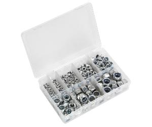 Sealey Nylon Lock Nut Assortment 255pc M4-M16 DIN 985 - AB033LN