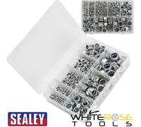 Sealey Nylon Lock Nut Assortment 255pc M4-M16 DIN 985 - Part No. AB033LN