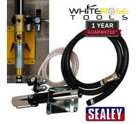 Sealey Oil Pump Away Station Air Powered Flexible Hose Drain Unit Fluid Trasnfer