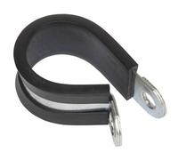 Sealey P Clip 25 Pieces Rubber Lined 25mm Zinc Plated Hose Pipe Clamp Pcj25