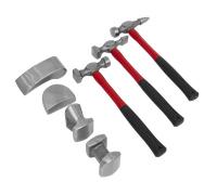 Sealey CB707 Panel Beating Set 7Pc Drop-Forged Fibreglass Shafts