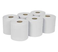 Sealey Paper Roll White 2-Ply Embossed 150M Pack Of 6 Wht150