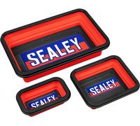 Sealey APCMTS Collapsible Magnetic Parts Tray Set of 3 Workshop Tool