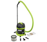 Sealey PC150BV, BuilderVac Wet & Dry Vacuum Cleaner, M Class Filtration, Stainless Steel Drum, 15L, 230V, 1400W, Green/Black