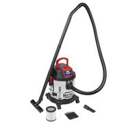 Sealey PC195SD Vacuum Cleaner Wet & Dry 20ltr 1250W Stainless Drum