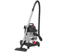 SEALEY PC200SD Vacuum Cleaner Industrial Wet & Dry 20ltr 1250W Stainless Drum