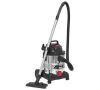 SEALEY PC200SD Vacuum Cleaner Industrial Wet & Dry 20ltr 1250W Stainless Drum