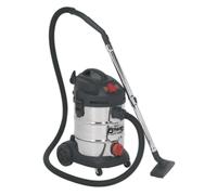 Sealey PC300SDAUTO Vacuum Cleaner Industrial 30ltr 1400W/230V Stainless Bin Auto