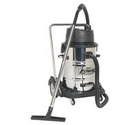 Sealey Pc477 Industrial Wet & Dry Vacuum Cleaner 77Ltr Stainless Drum 2400W/230V