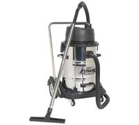Sealey PC477 Twin Motor Wet and Dry Vacuum Cleaner with Trolley Cart 77L