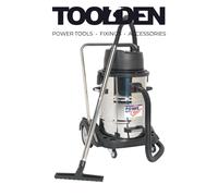 Vacuum Cleaner Industrial Wet & Dry 77L Stainless Steel Drum with Swivel Emptying 2400W
