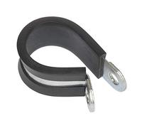 Sealey Pipe Clip Rubber Lined 25mm Pack of 25