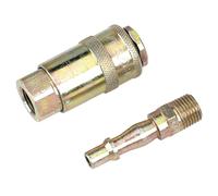 Sealey AC61 Air Tool Coupling Kit 2Pc 1/4inBsp
