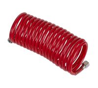 Sealey PE Coiled Air Line Hose 5m x 5mm With 1/4"BSP Unions SA335