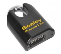 Sealey PL603S Steel Body Combination Padlock Shrouded Shackle 62Mm