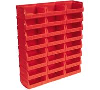 Sealey Plastic Storage Bin 105 x 85 x 55mm - Red, Pack of 24