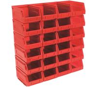 Sealey Plastic Storage Bin 105 x 165 x 85mm - Red, Pack of 24