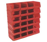 Sealey Plastic Storage Bin TPS224R 105 x 165 x 83 mm Red Pack of 24