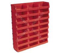 Sealey Plastic Storage Bin 105 x 85 x 55mm, Red - Pack of 24