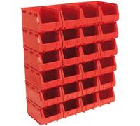 Sealey Plastic Storage Bin 150 x 240 x 130mm - Red, Pack of 24