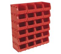 Sealey TPS324R Plastic Storage Bin 150 X 240 X 130Mm - Red Pack Of 24