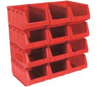 Sealey TPS412R Plastic Storage Bin 210 X 355 X 165Mm - Red Pack Of 12