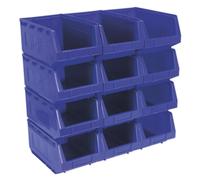 Sealey Plastic Storage Bin Tps412B 209 x 356 x 164 mm Blue Pack of 12