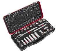 Premier Socket Set 3/8"Sq Dive 37pc - Metic/Impeial - Pemie Platinum Seies