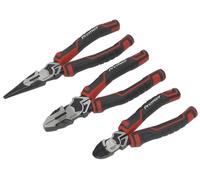 Sealey Plier Set Premier High Leverage 3pc Long Nose Combination Side Cutter