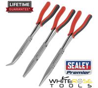Sealey Pliers Set 3pc Long Reach 335mm Double Joint Premier Cutter Cutting Tool