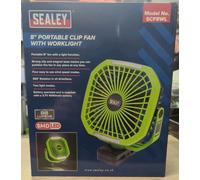 Sealey Portable Clip Fan with Worklight 8" 4 Speeds - SCF8WL
