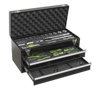 Sealey Portable Tool Chest Box Storage Cabinet 2 Drawers 90 Pcs Tool Kit S01055