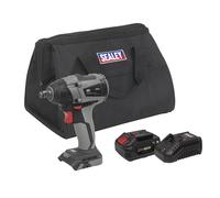 Sealey CP20VIWXKIT1 Brushless Impact Wrench Kit 1/2inSq Drive 20V Sv20 Series 350Nm 4Ah
