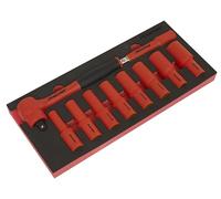 Sealey Insulated Socket Set TBTE11 - 10pc 1/2" Drive - VDE Approved - Module Tray