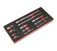 Premier Wobble Extension Bar Set with Tool Tray 1/4in, 3/8in & 1/2inSq Drive 12
