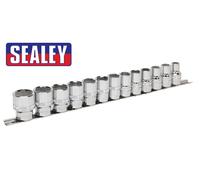 Sealey Premier 13 Pce Metric 1/2" Sq Dr 6Pt Hex LOCK ON GRIP Socket Set AK2742