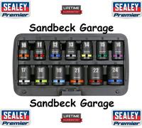 Sealey Premier 13 Piece 1/2in Drive 6pt Impact Socket Set Metric 10-24mm AK5617M