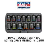 Sealey AK5617M Impact Socket Set 13Pc 1/2inSq Drive Metric