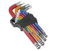 Sealey Premier 13pc Anti-Slip Jumbo Ball-End Allen Key Hex Set, Colour-Coded, Metric - AK7192