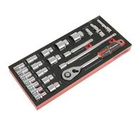 Premier Socket Set with Tool Tray 1/2inSq Drive 22 Piece