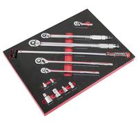 Sealey Premier 3/8"Sq & 1/2"Sq Drive Ratchet, Torque Wrench, Breaker Bar & Socket Adaptor Set with Tool Tray 12pc - TBT45