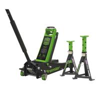 Sealey 3040AGCOMBO1 Trolley Jack 3 Tonne & Axle Stands (Pair) 3 Tonne Per Stand Combo