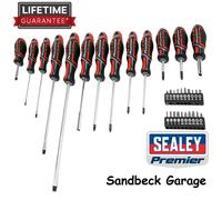 Sealey Premier 33 Piece GripMAX® Screwdriver & Bit Set Red AK4370