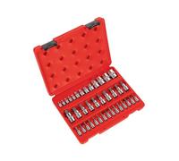 Sealey Trx-Star Socket & Security Socket Bit Set Chrome Plated 38 Pieces Ak6197