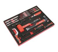 Premier Striking, Pry Bar, Hacksaw & Impact Screwdriver Set with Tool Tray 39 Pi