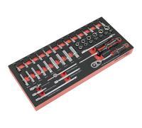 Premier Socket Set with Tool Tray 1/4inSq Drive 44 Piece