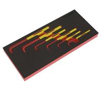 Sealey TBTE05 Hex Key Set With Tool Tray 6Pc - Vde Approved