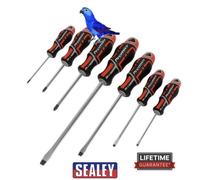 Sealey Premier 7 Pce GripMax Slotted & Pozi Magnetic Tip Screwdriver Set AK4325
