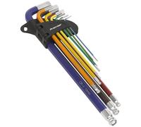 Sealey Premier 9 Piece Extra Long Colour Coded Ball End Hex Key Set